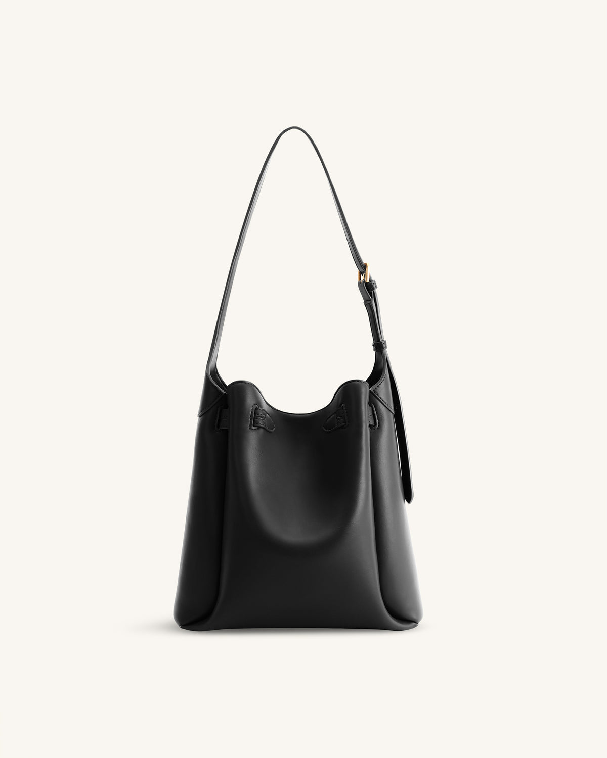 Charlene Double Buckle Hobo Bag - Black - view 4