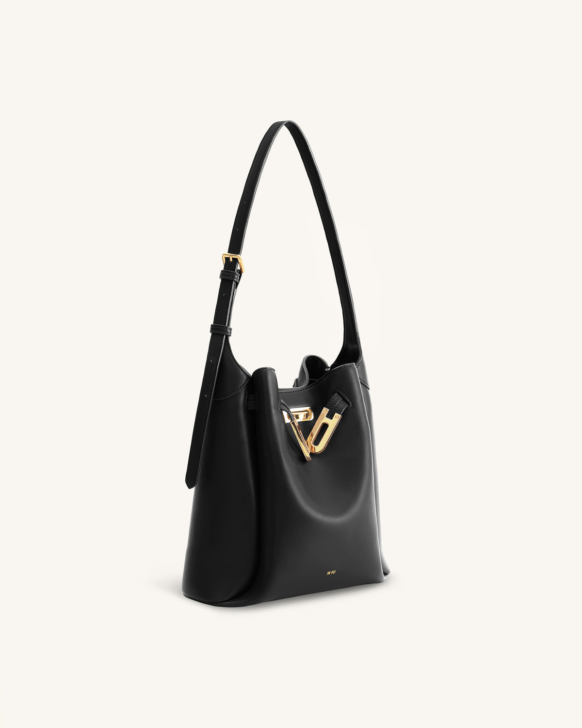 Charlene Double Buckle Hobo Bag - Black - view 2