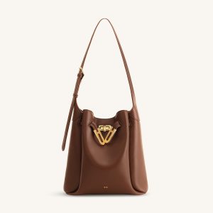 Charlene Double Buckle Hobo Bag - Brown - view 1