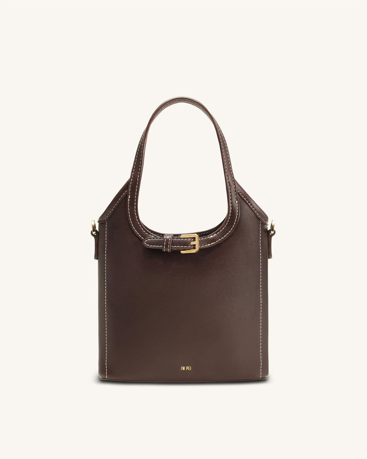 Brooke Mini Belted Embellished Top Handle Bag - Dark Brown - view 1