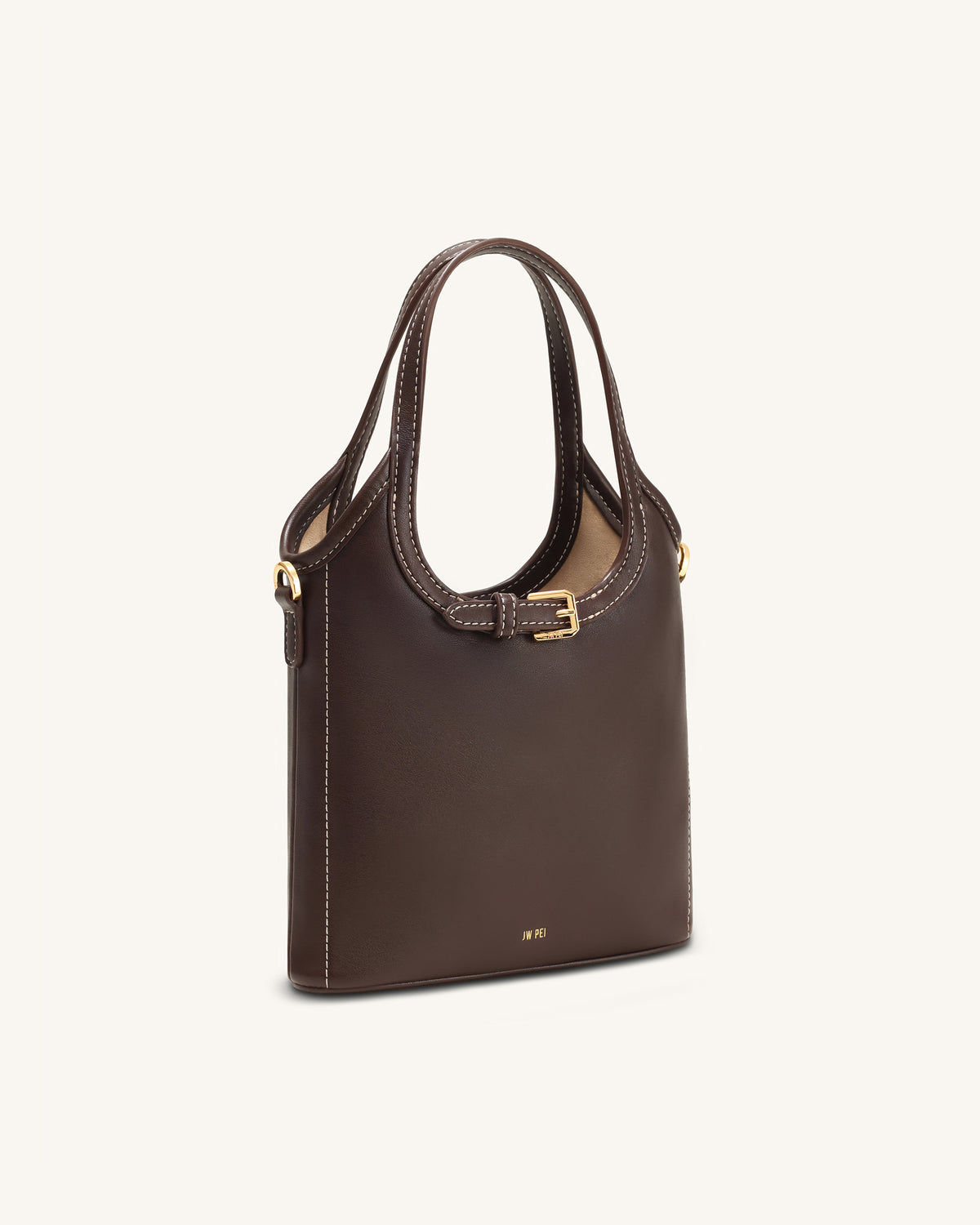 Brooke Mini Belted Embellished Top Handle Bag - Dark Brown - view 2