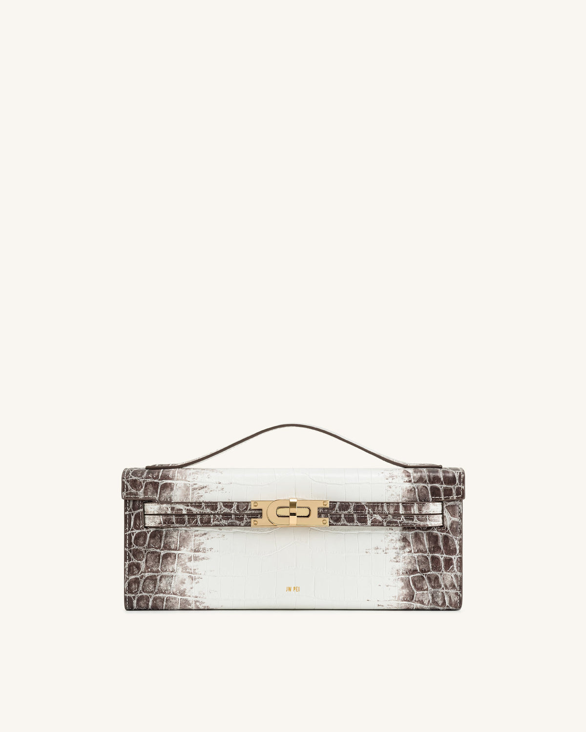 Bria Structured Top Handle Bag - White Croc - view 1