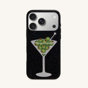 Olive Martini Artificial Crystal Phone Case - Black - view 1