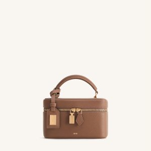 Cleo Box Shape Top Handle Bag - Brown - view 1