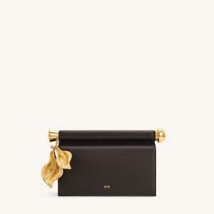 Holly Metal Pendant Embellished Clutch - Dark Brown - view 1