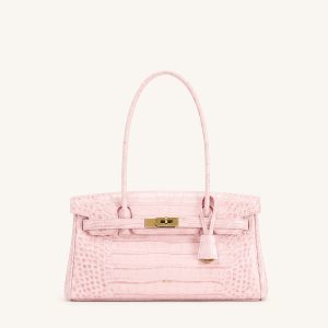 Yara Shoulder Bag - Sakura Pink Croc