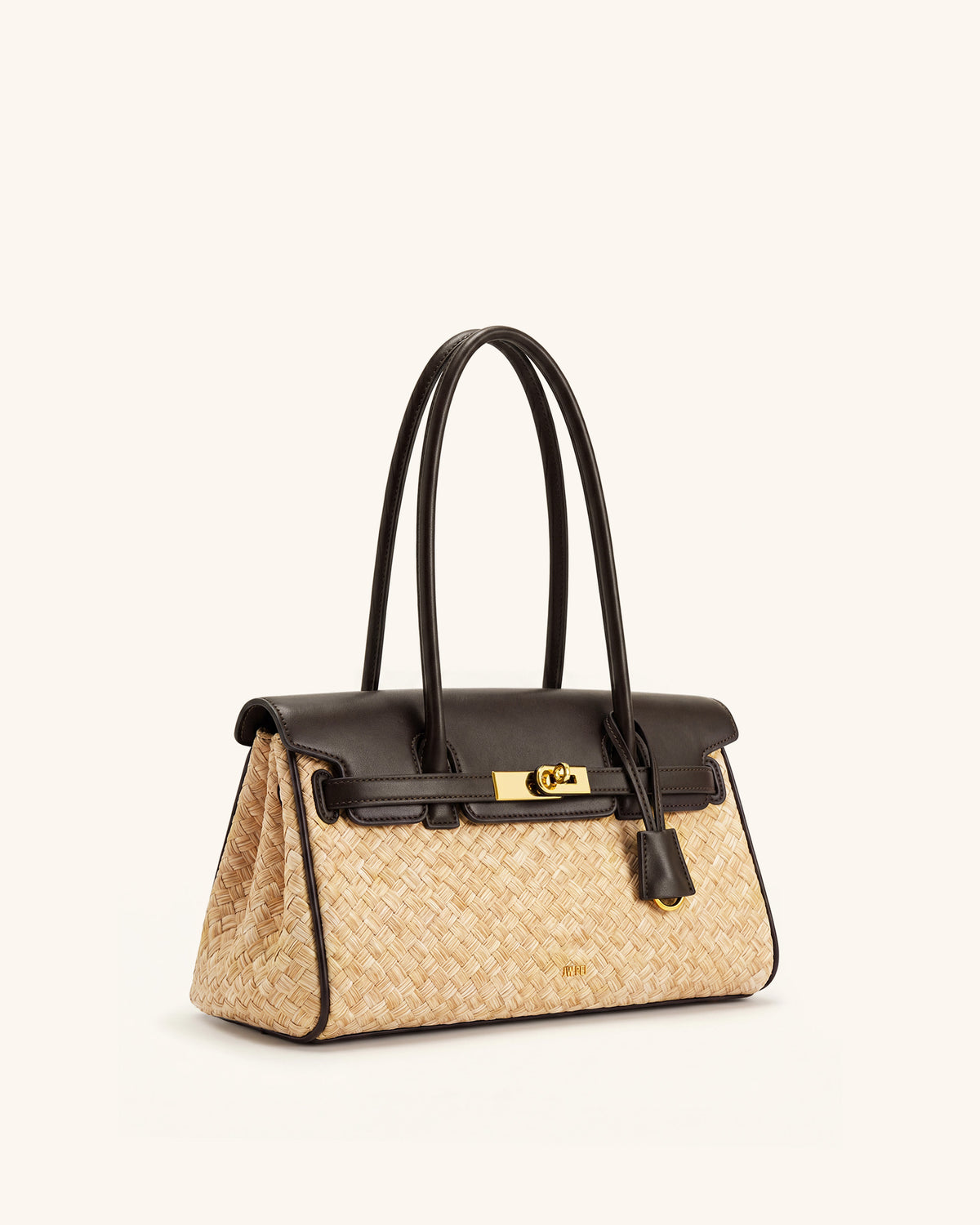 Yara Faux Straw Shoulder Bag - Brown - view 2