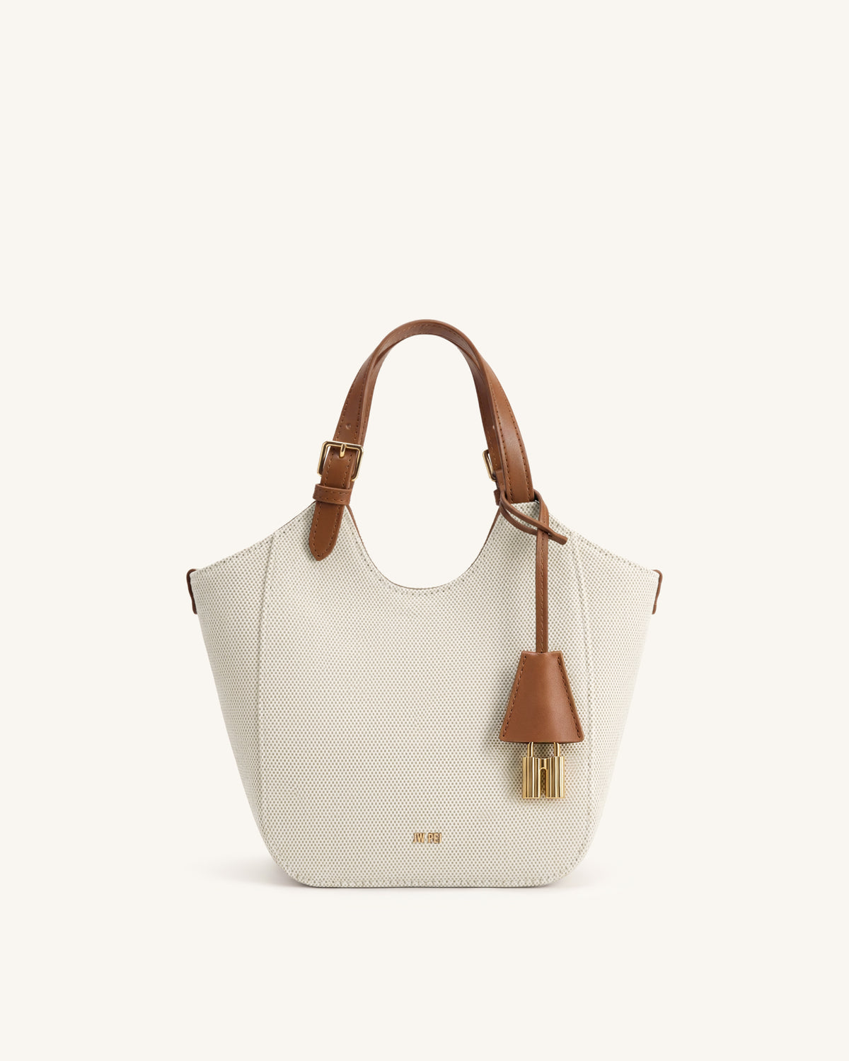 Ines Padlock Tote Bag - Brown Canvas - view 4