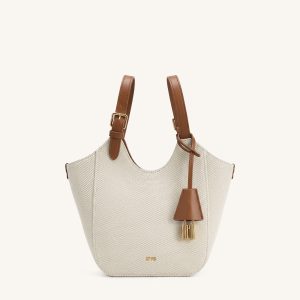 Ines Padlock Tote Bag - Brown Canvas - view 1