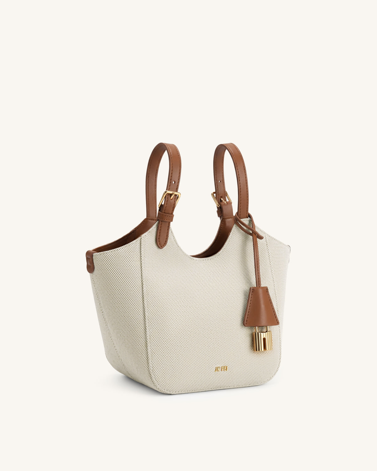 Ines Padlock Tote Bag - Brown Canvas - view 3