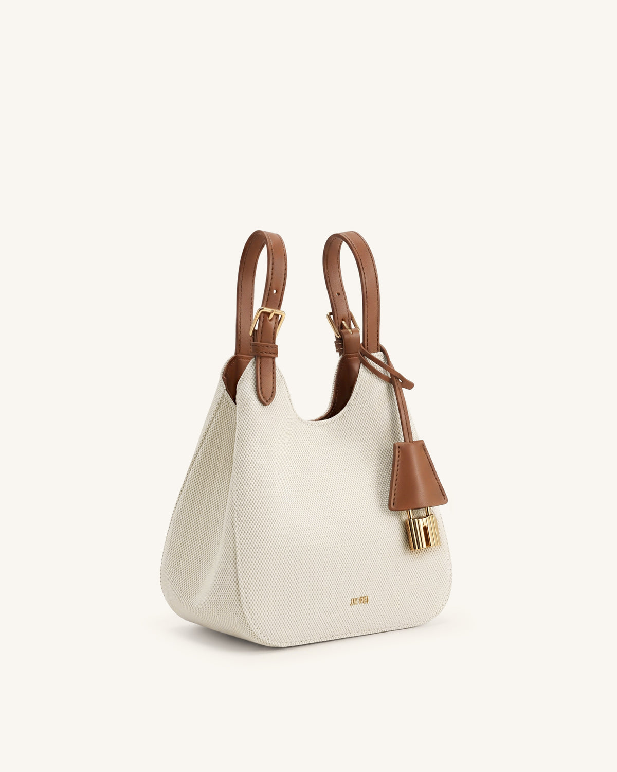 Ines Padlock Tote Bag - Brown Canvas - view 5