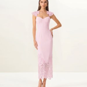 Orchid Embroidered Corset Dress - Dusty Rose - view 1