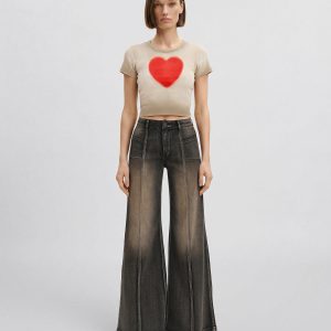 The Shrunken Faded Love T-shirt - Dirty Oat - view 1