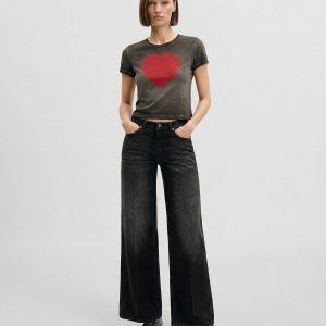 The Shrunken Faded Love T-shirt - Washed Black - view 1