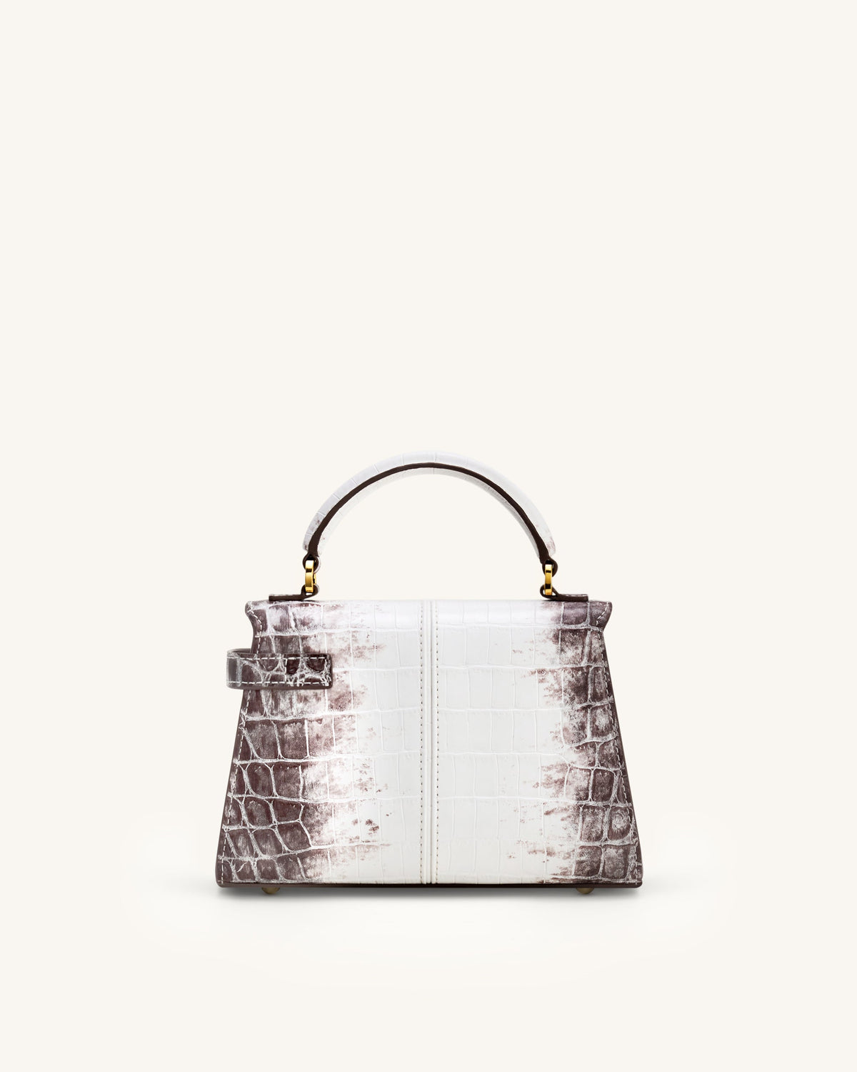 Elise Top Handle Bag - White Croc - view 3