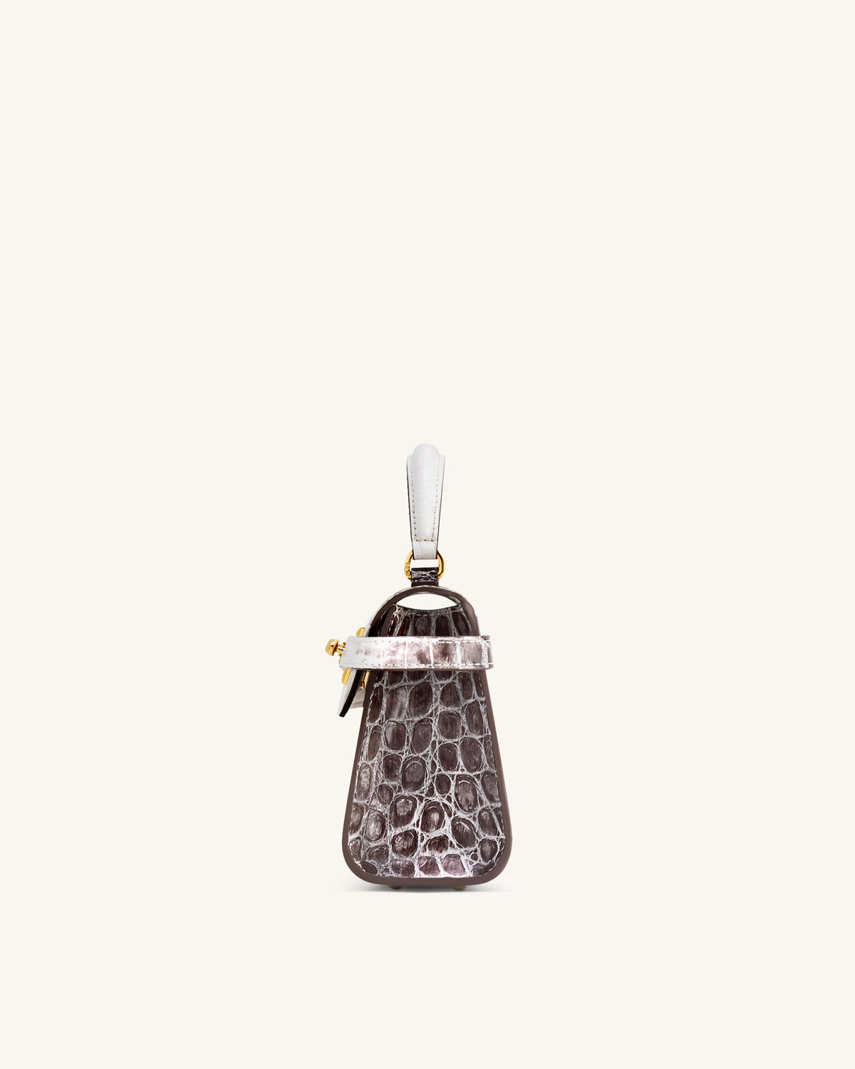 Elise Top Handle Bag - White Croc - view 4