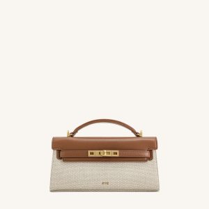 Noor Top Handle Bag - Brown Canvas - view 1