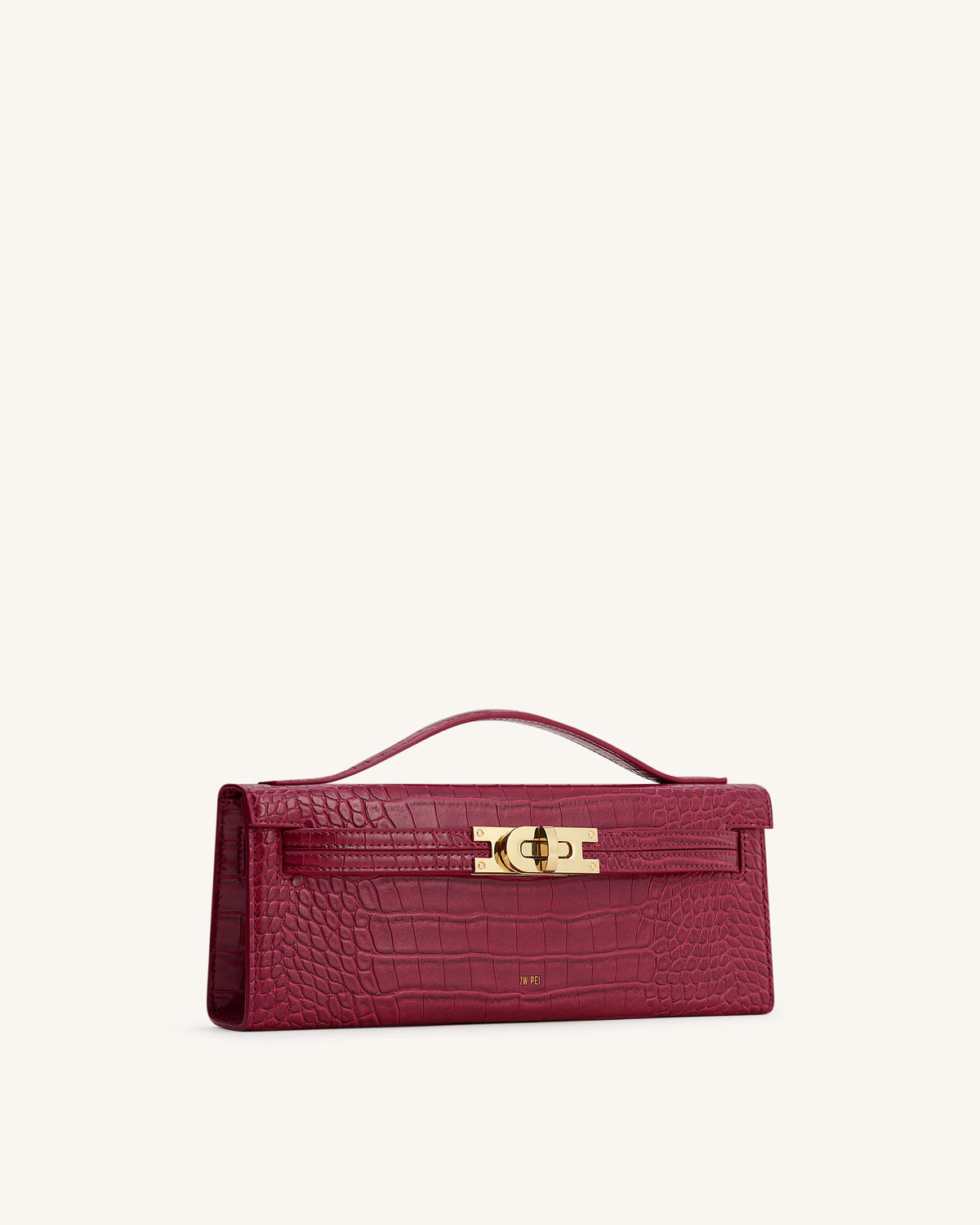 Bria Structured Top Handle Bag - Burgundy Croc - view 2