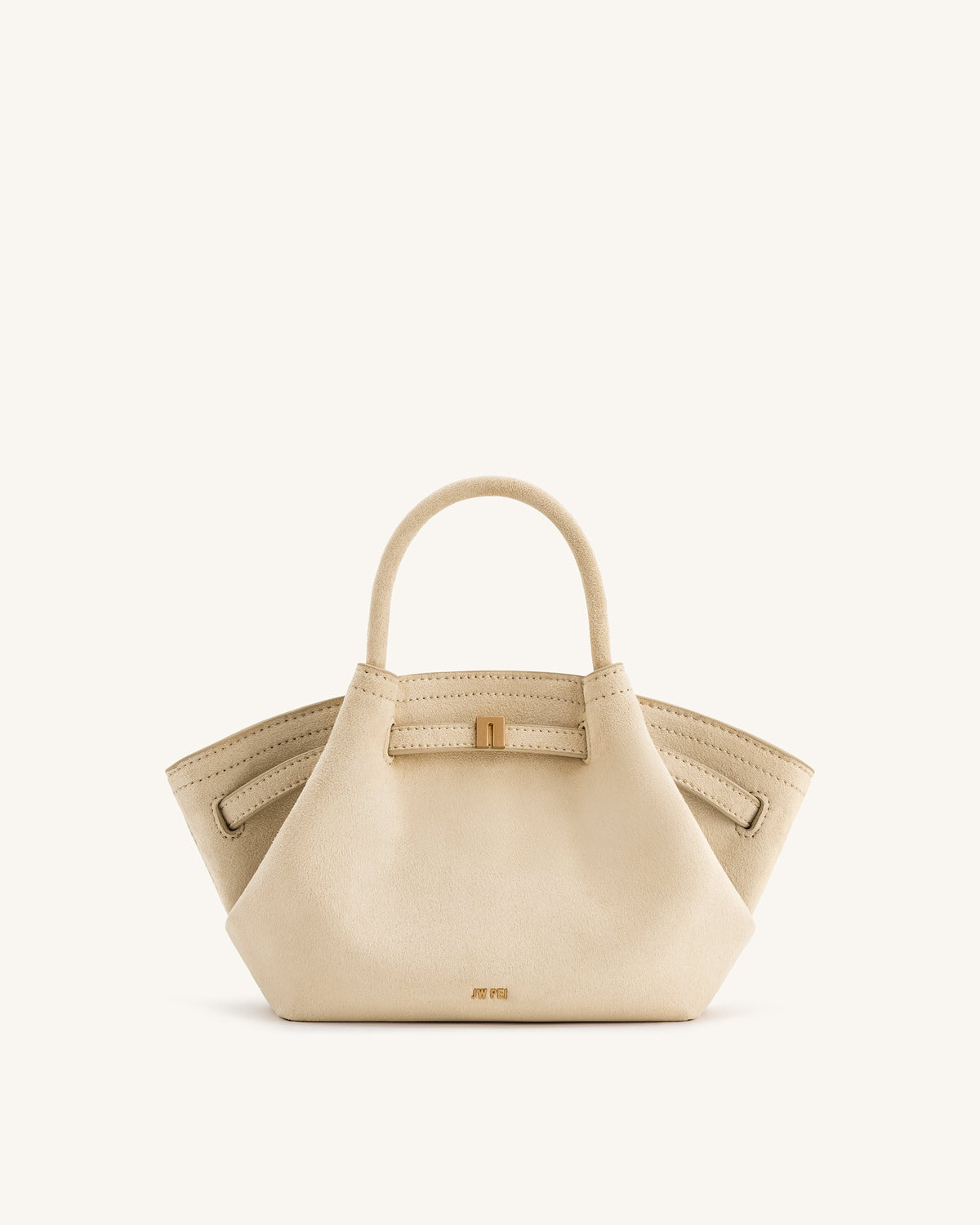 Hana Mini Faux Suede Tote Bag - Off White - view 1