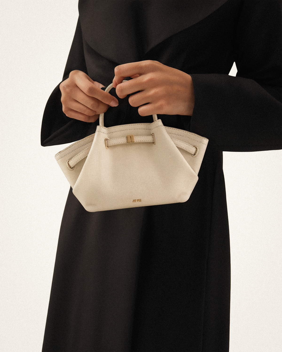 Hana Mini Faux Suede Tote Bag - Off White - view 2