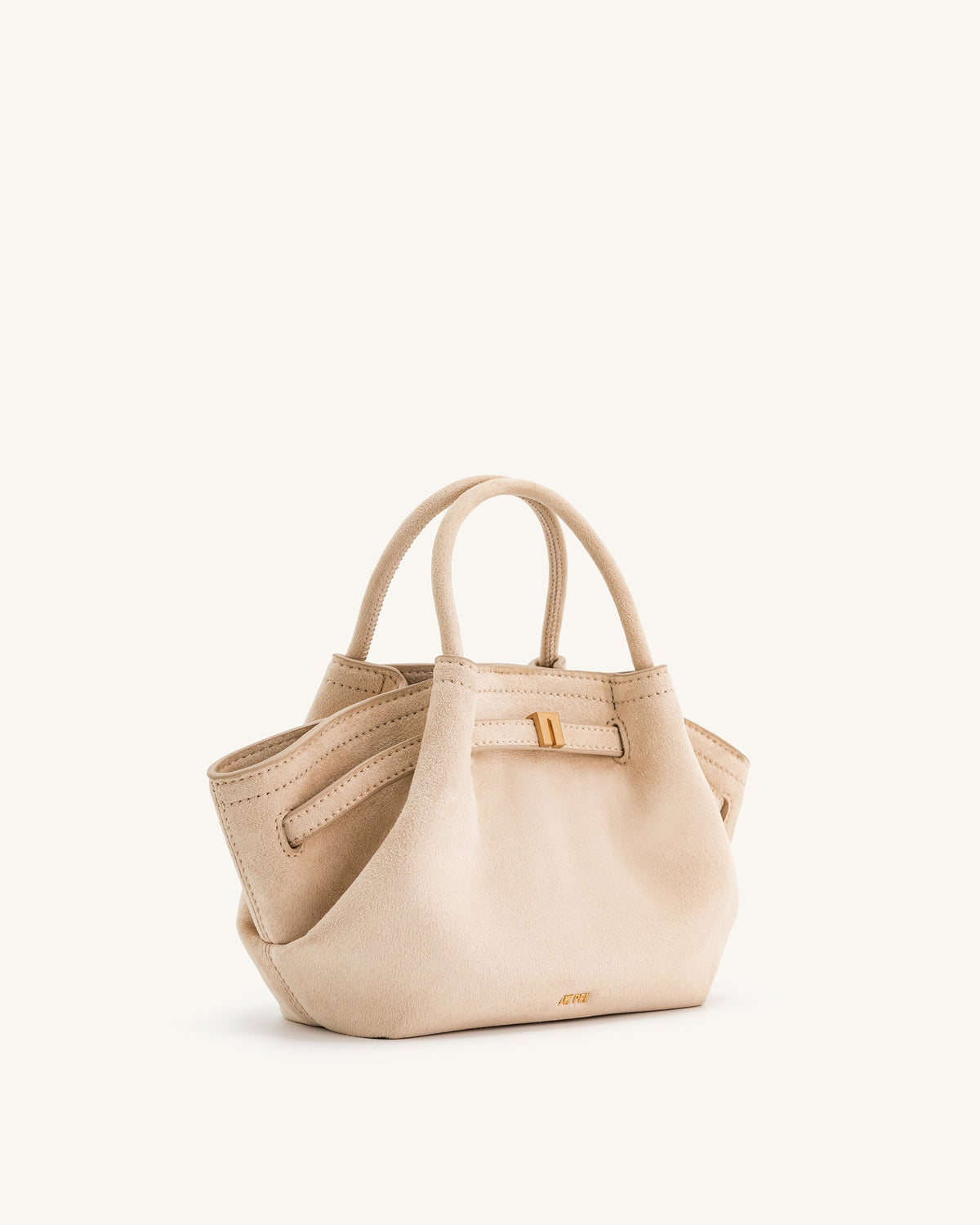 Hana Mini Faux Suede Tote Bag - Off White - view 3