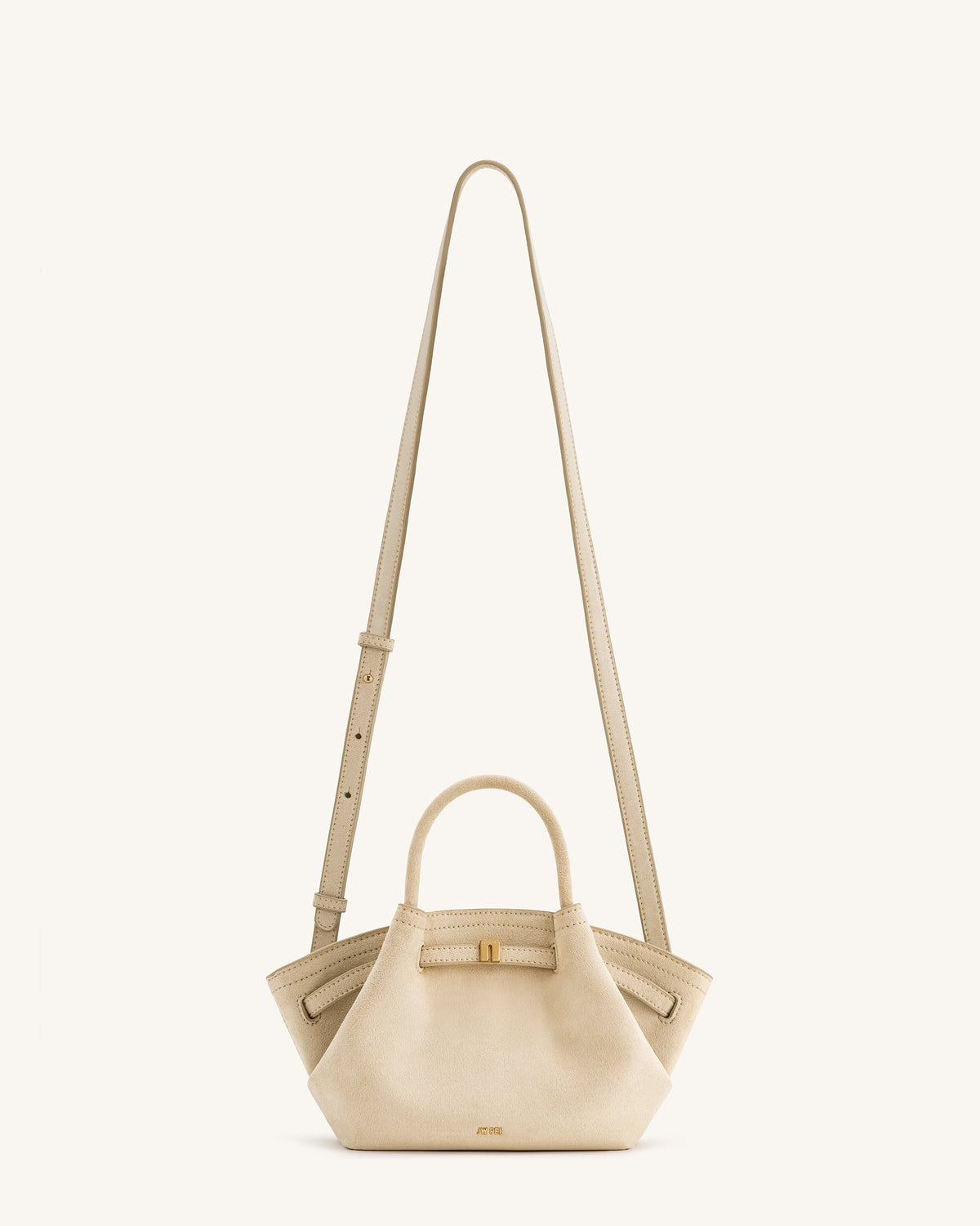 Hana Mini Faux Suede Tote Bag - Off White - view 4