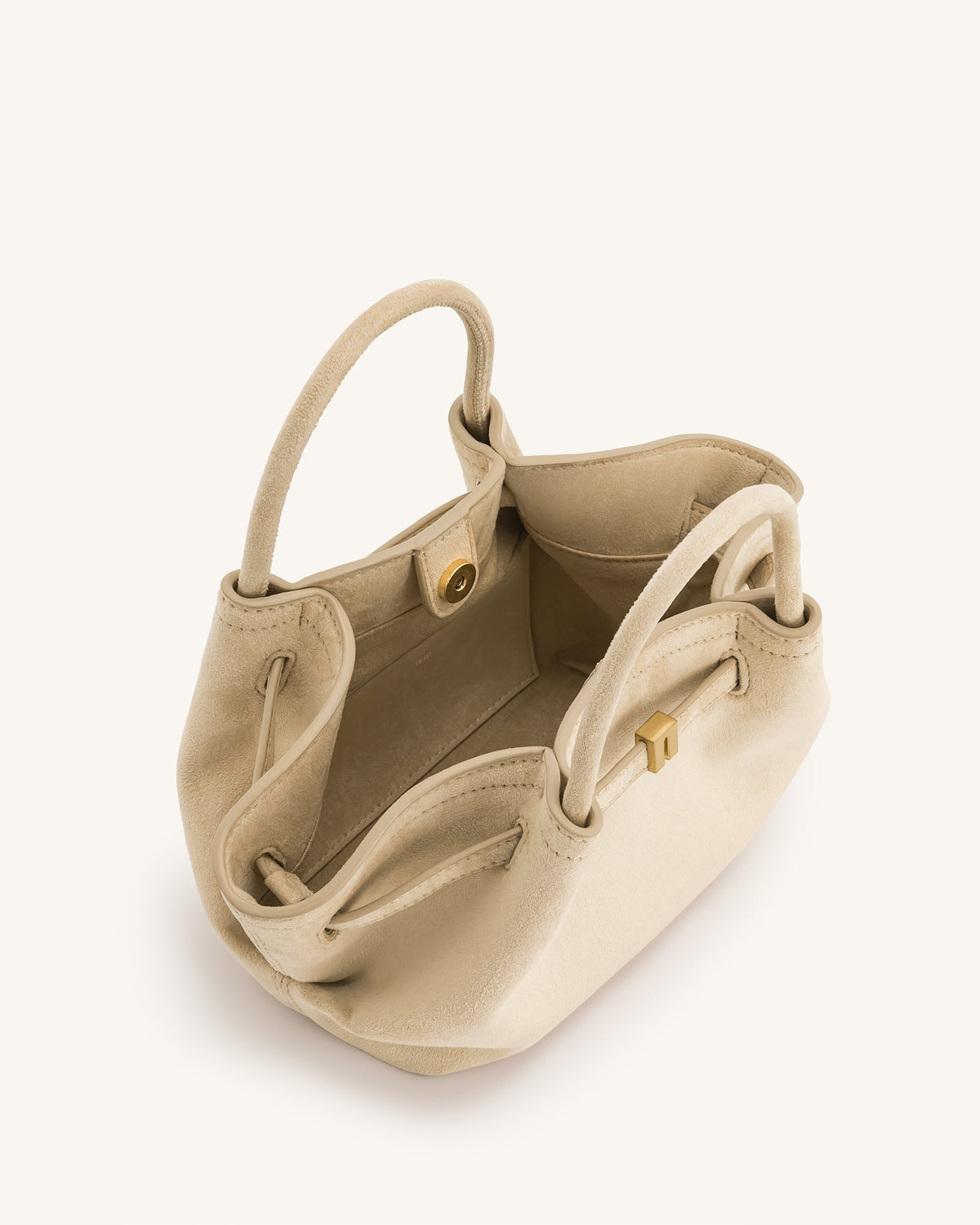 Hana Mini Faux Suede Tote Bag - Off White - view 6