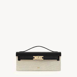 Bria Structured Top Handle Bag - Black Canvas - view 1