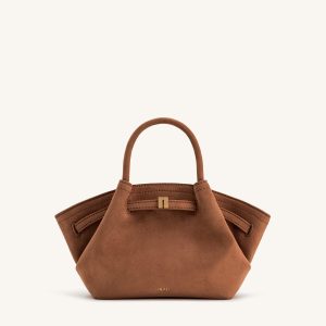 Hana Mini Faux Suede Tote Bag - Brown - view 1