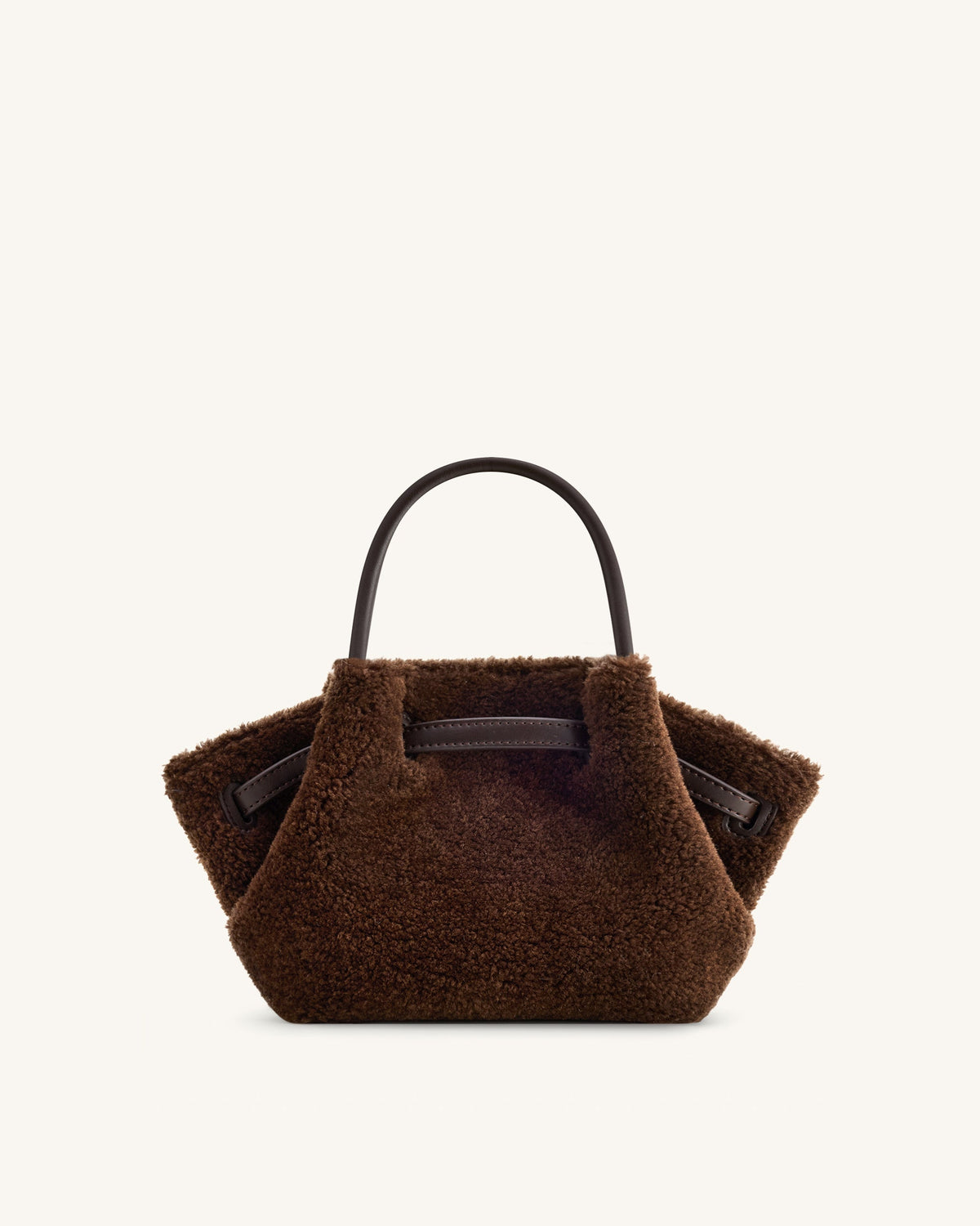 Hana Mini Faux Fur Tote Bag - Dark Brown - view 4