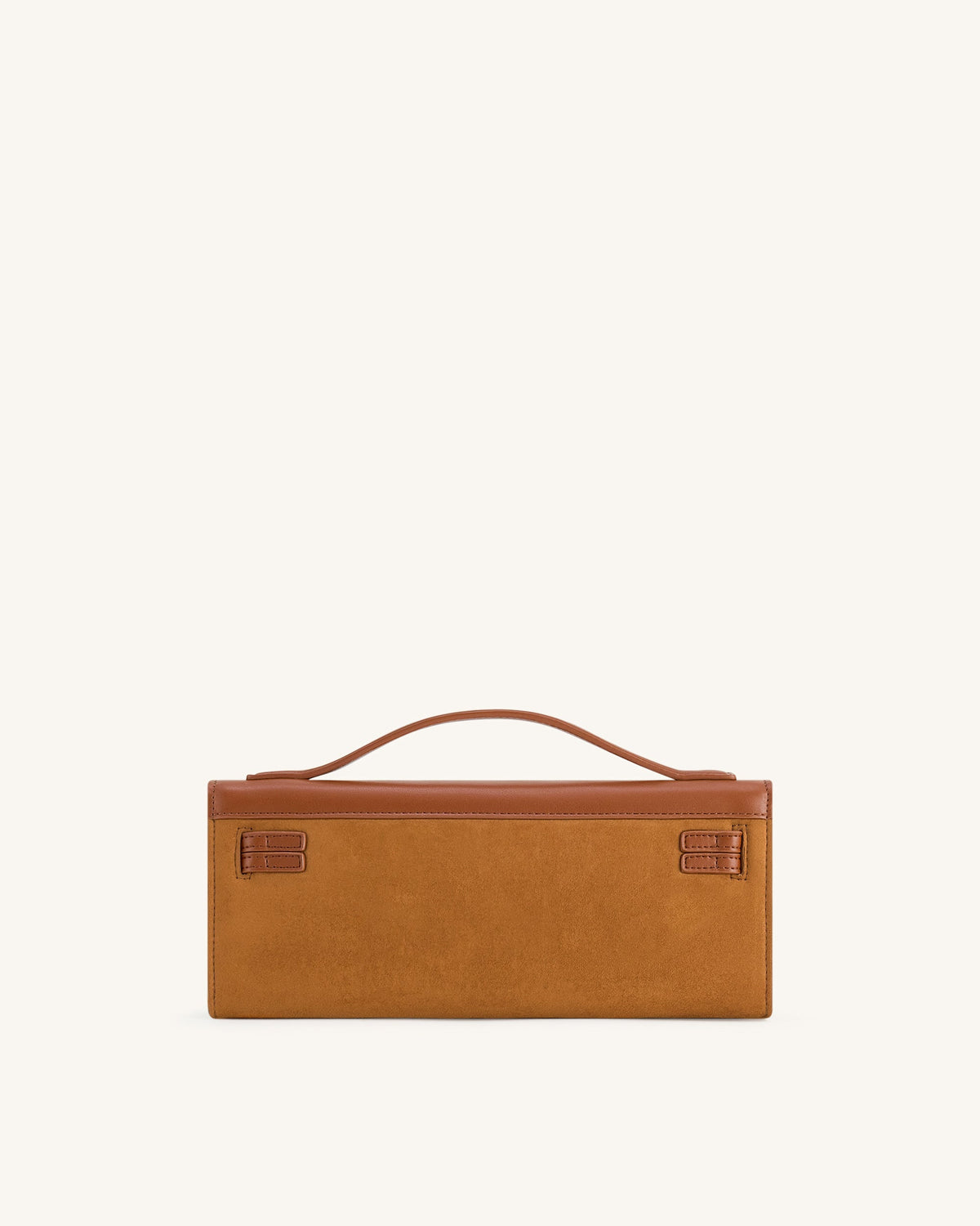 Bria Faux Suede Structured Top Handle Bag - Brown - view 3