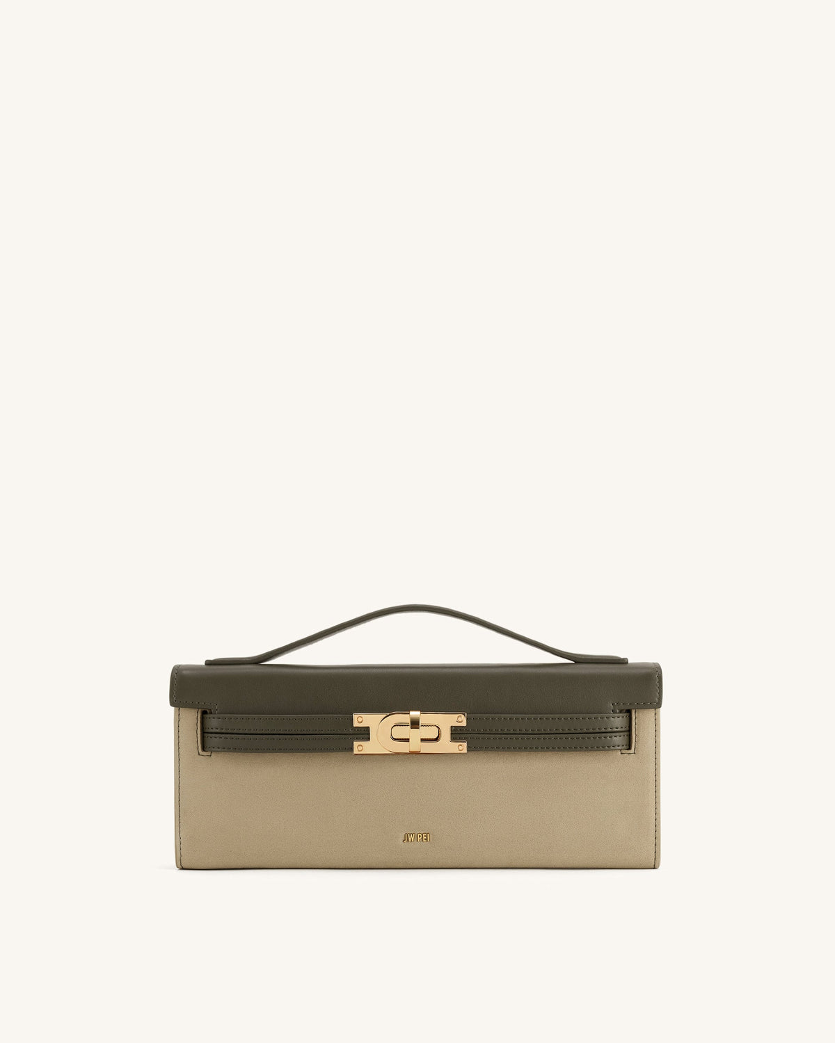 Bria Faux Suede Structured Top Handle Bag - Dark Olive - view 1