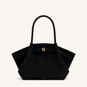 Hana Medium Faux Suede Tote Bag - Black - view 1