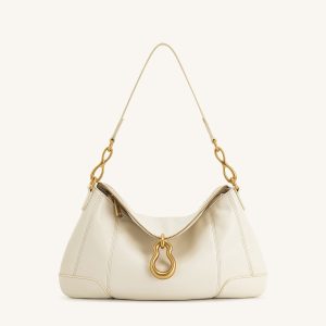 Jayla Metal Pendant Embellished Shoulder Bag - White - view 1