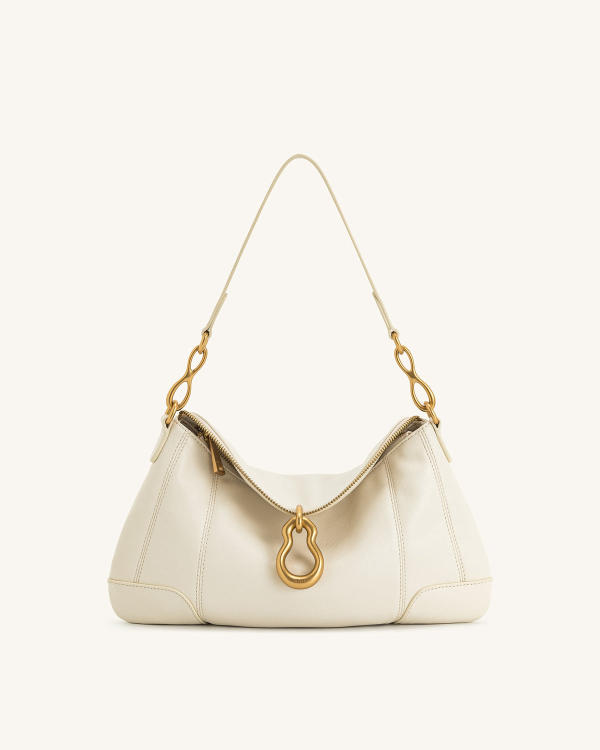 Jayla Metal Pendant Embellished Shoulder Bag - White - view 1
