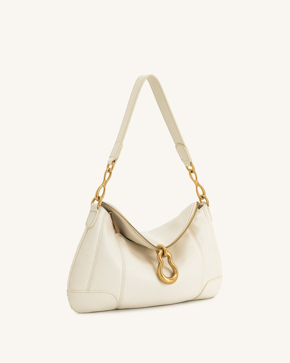 Jayla Metal Pendant Embellished Shoulder Bag - White - view 2