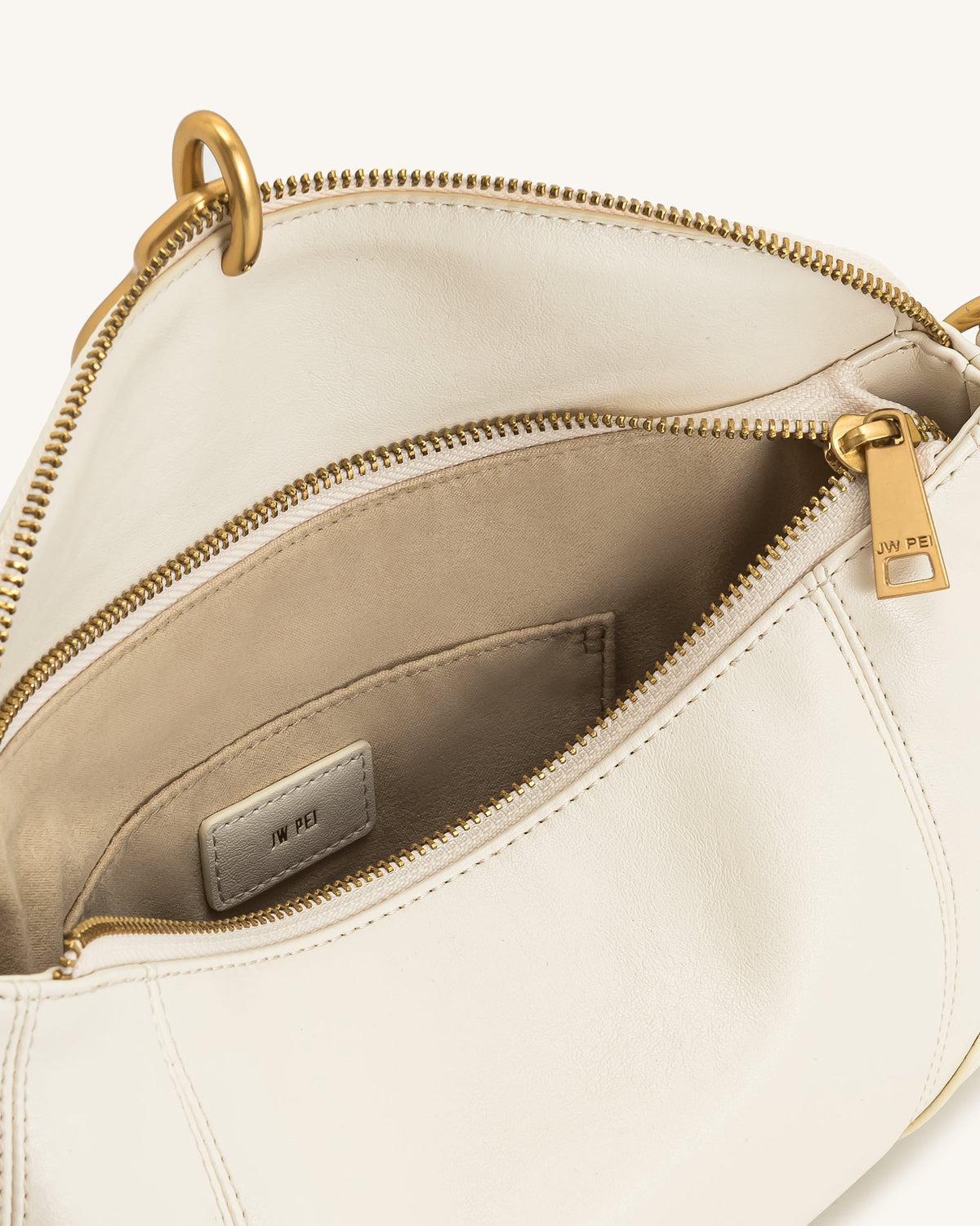 Jayla Metal Pendant Embellished Shoulder Bag - White - view 4