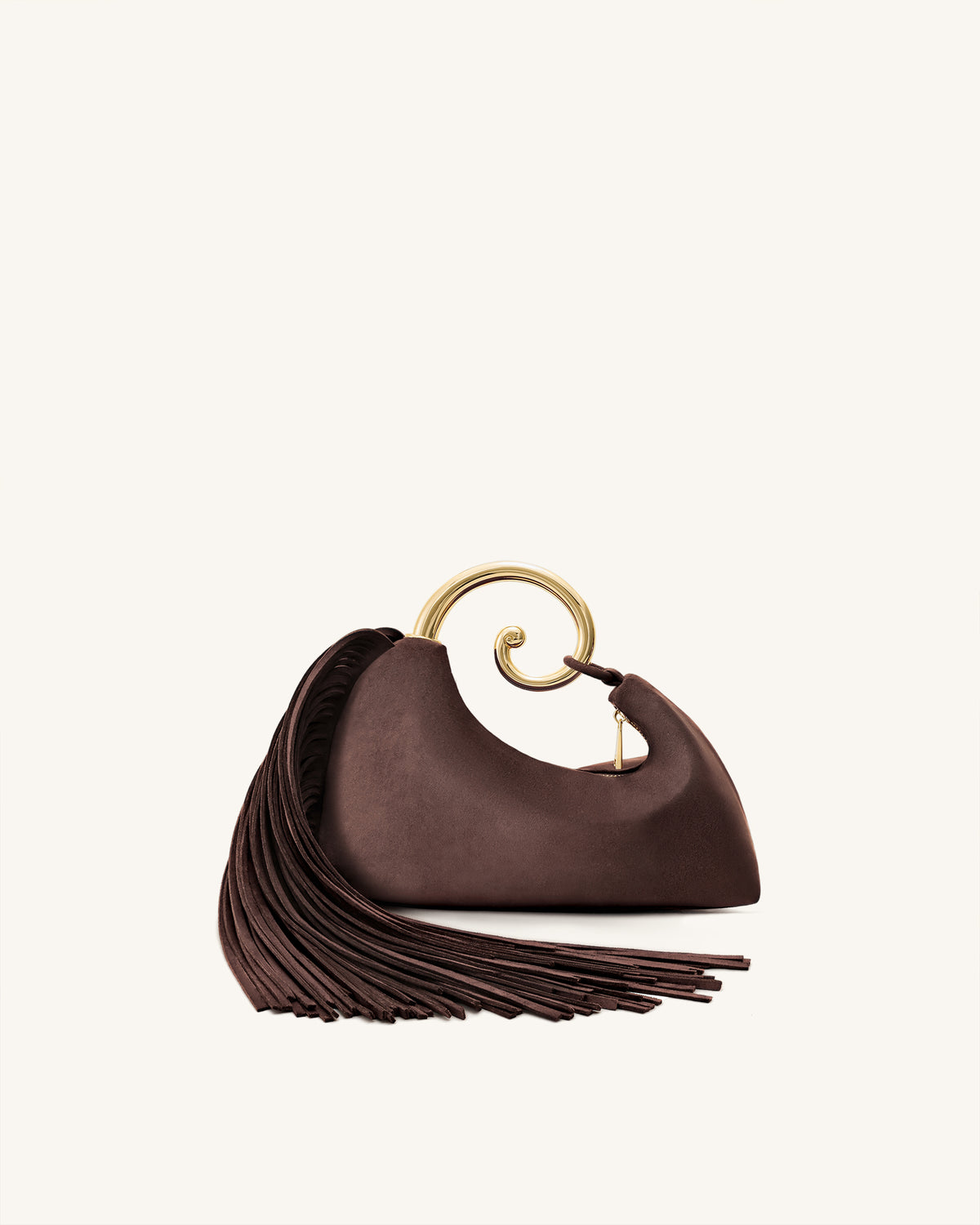 Nell Fringe Hardware Top Handle Bag - Deep Brown - view 4