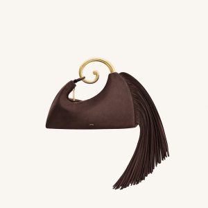 Nell Fringe Hardware Top Handle Bag - Deep Brown - view 1