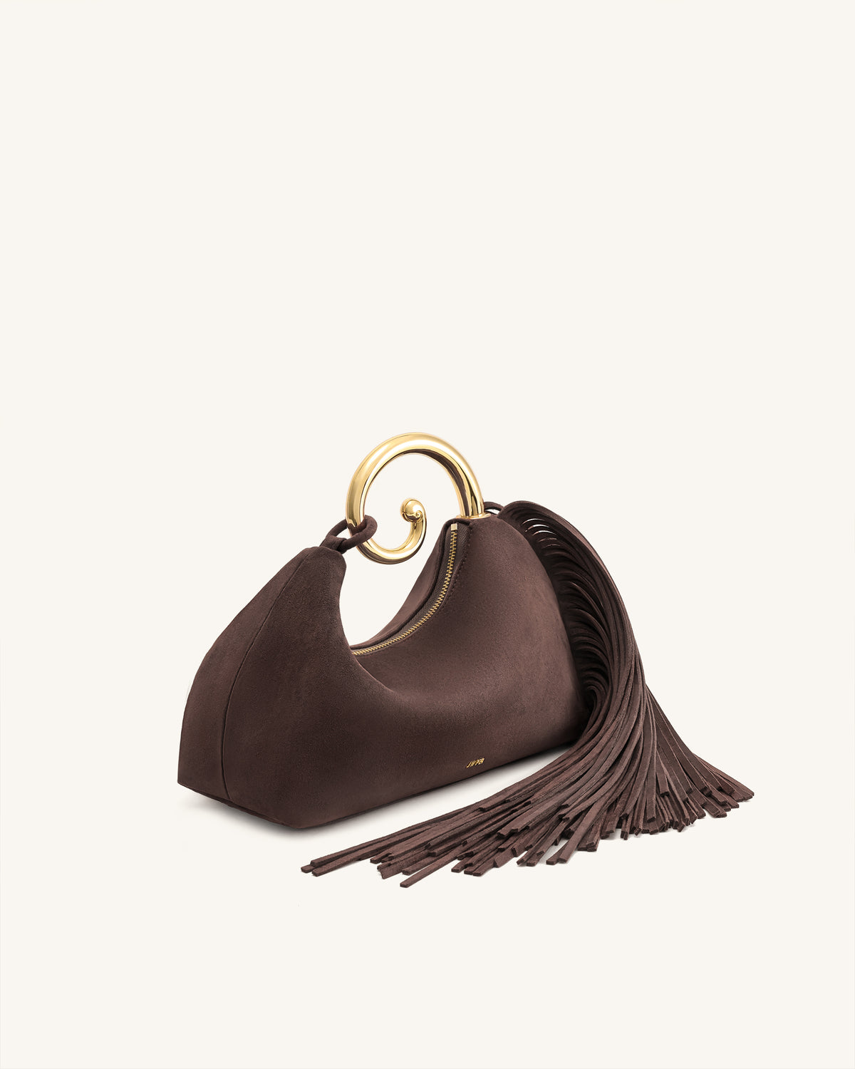 Nell Fringe Hardware Top Handle Bag - Deep Brown - view 3