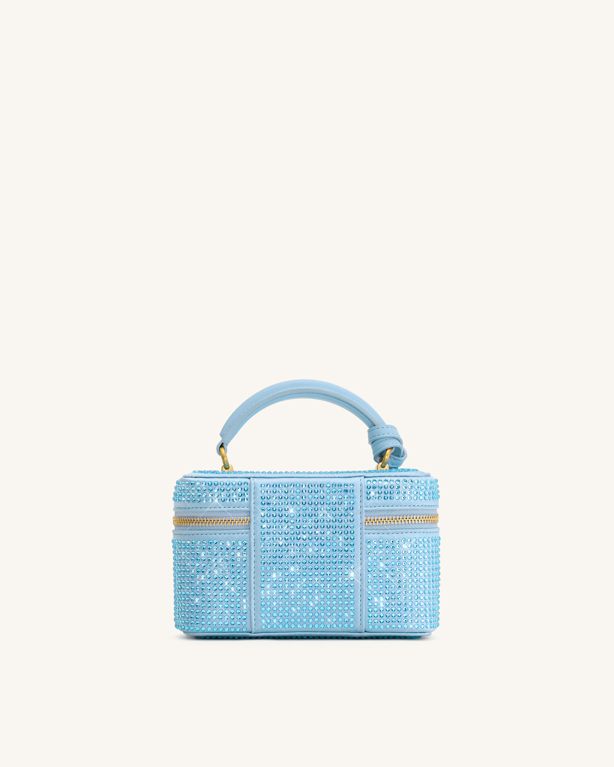 Cleo Artificial Crystal Box Shape Top Handle Bag - Blue - view 3