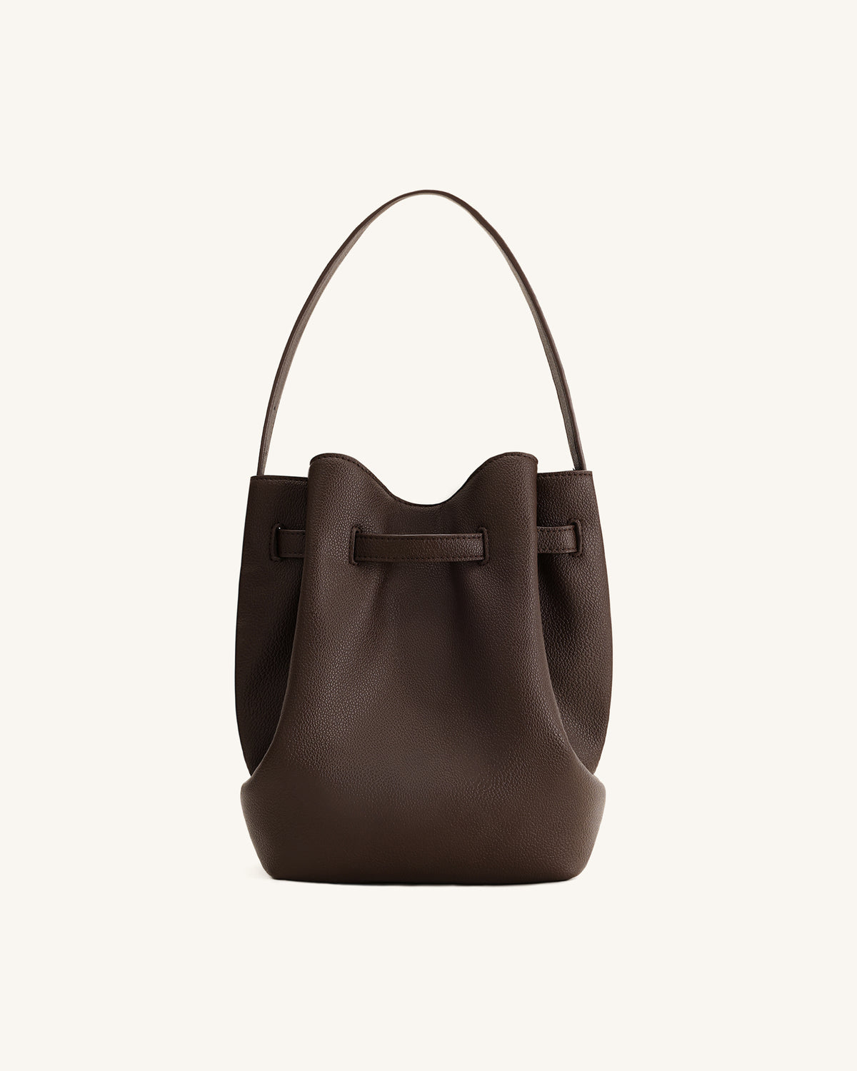 Clara Lock Accent Bucket Shoulder Bag - Mocha Brown - view 3