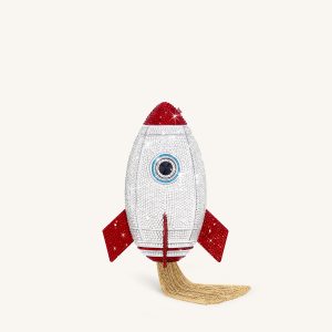 Rocket Shape Faux Crystal Clutch - Silver - view 1