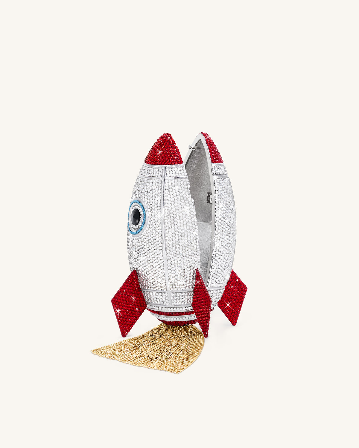 Rocket Shape Faux Crystal Clutch - Silver - view 3