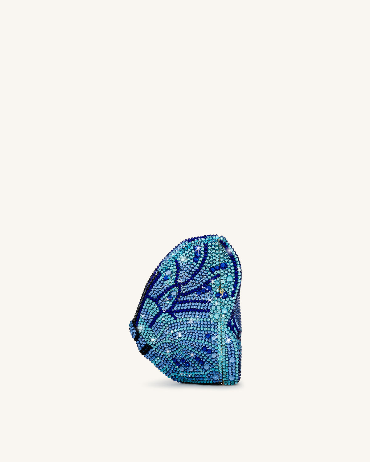Paisley Crystal Butterfly Clutch - Blue - view 2