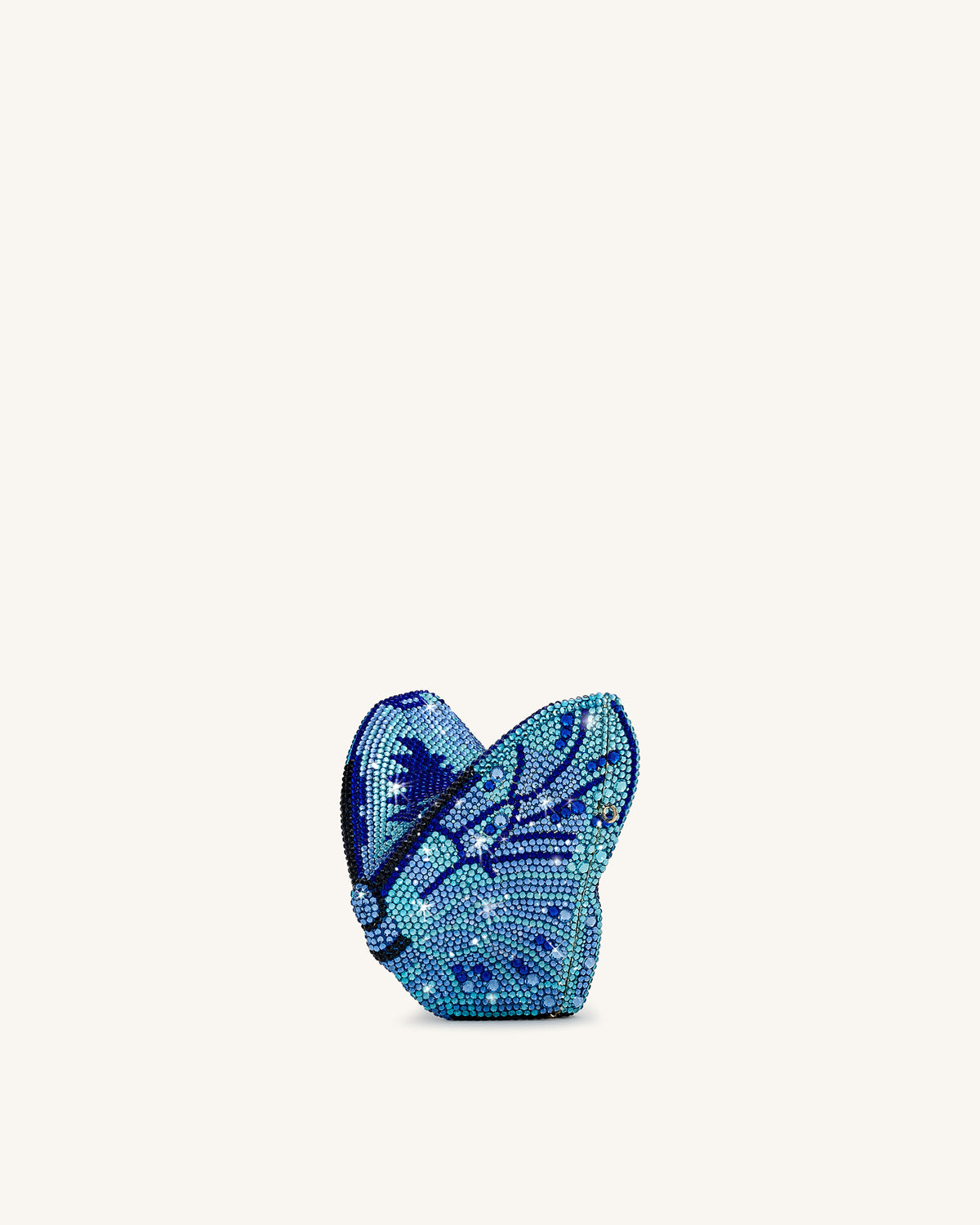 Paisley Crystal Butterfly Clutch - Blue - view 1