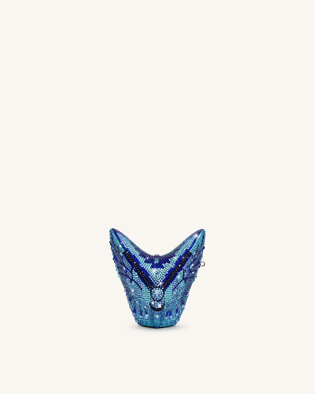 Paisley Crystal Butterfly Clutch - Blue - view 3