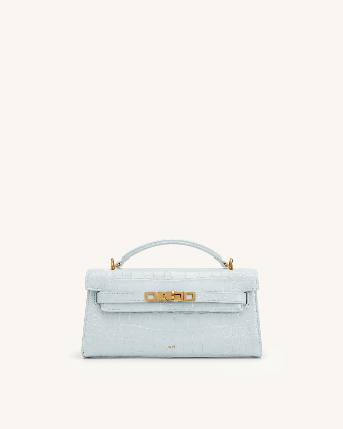 Noor Top Handle Bag - Blue Croc - view 1