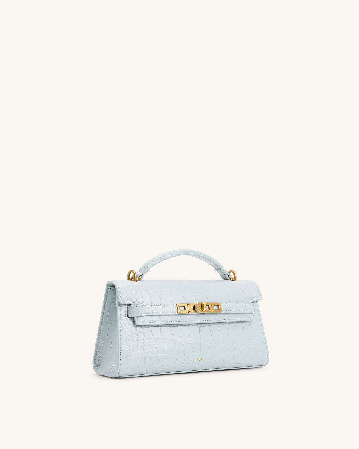 Noor Top Handle Bag - Blue Croc - view 2