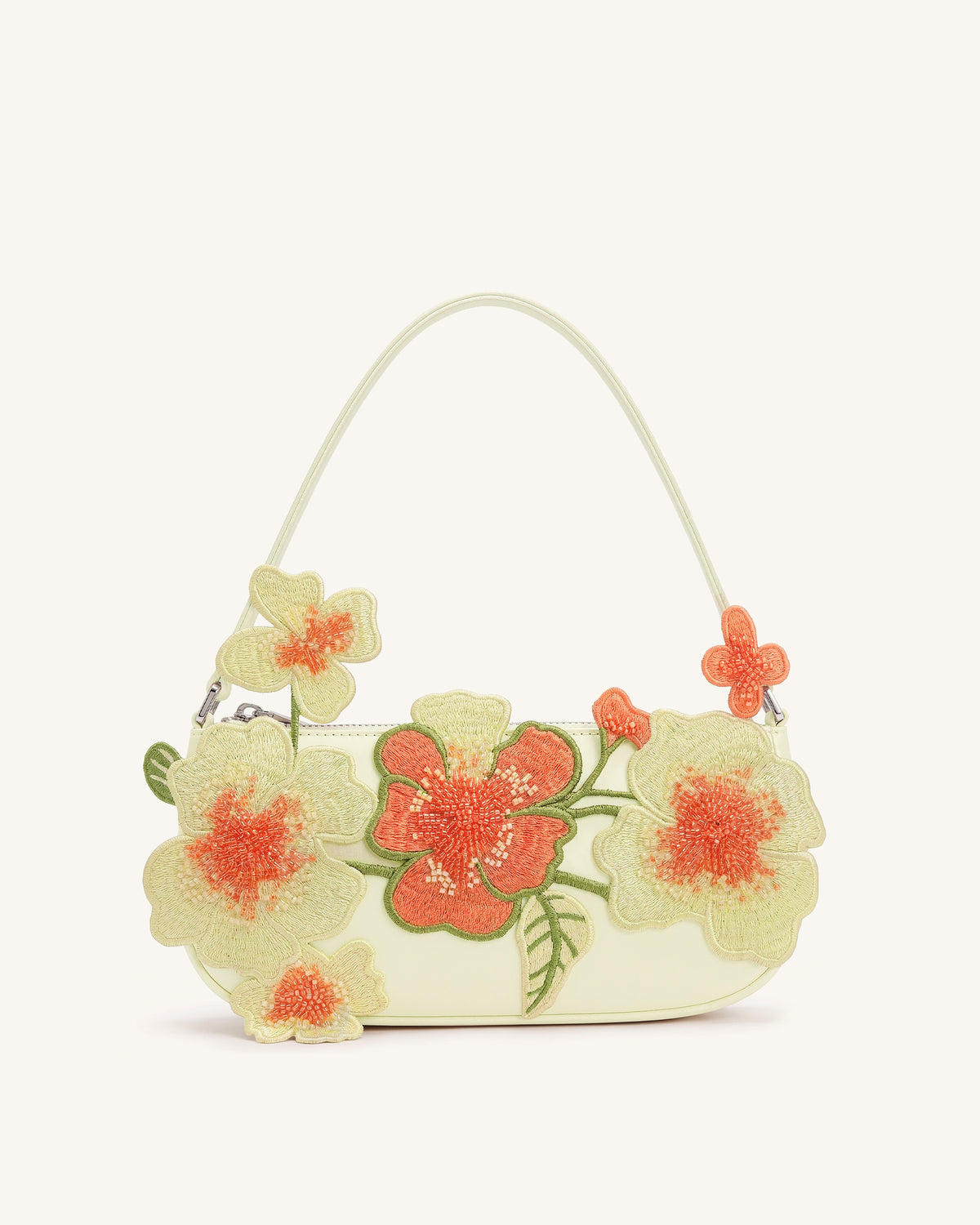 Leona Bead Embellished Shoulder Bag - Off White - view 1